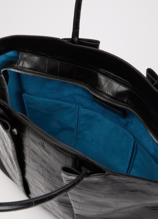 KAAI Horizon schoudertas van kalfsleer met 16 inch laptopvak - detail 3 zwart