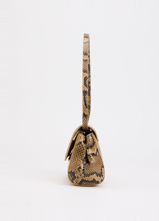 KAAI Ikon clutch van kalfsleer met textuur en afneembare schouderriem - detail 2 bruin