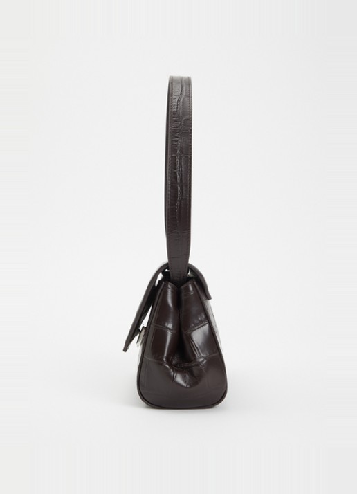 KAAI Ikon clutch van leer met afneembare schouderriem - detail 3 donkerbruin
