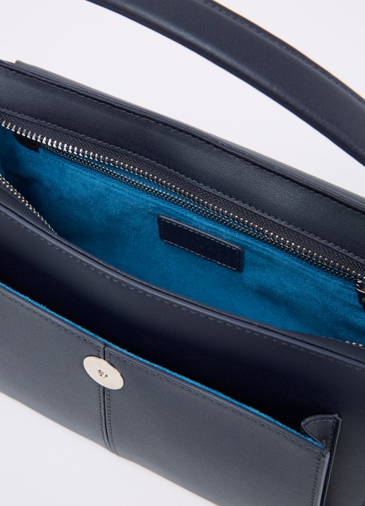 KAAI Ikon handtas van leer met afneembare schouderriem - detail 2 donkerblauw