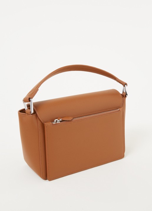 KAAI Ikon handtas van leer - achterkant cognac