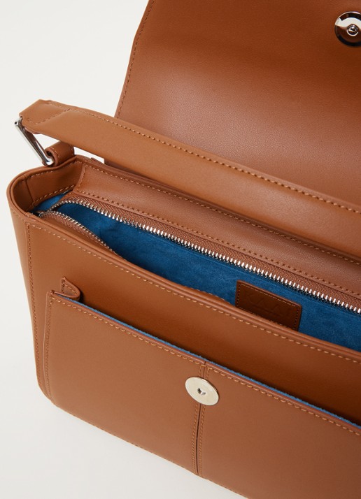 KAAI Ikon handtas van leer - detail 3 cognac