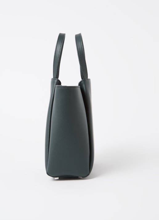 KAAI Mini Pyramid crossbodytas van leer - detail 4 donkergroen