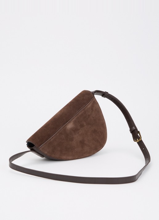 KAAI Rebel crossbodytas van suède - achterkant 4 bruin