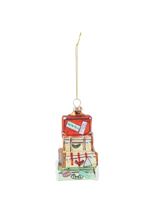 Kaemingk Koffer kersthanger 8,5 cm - voorkant multicolor