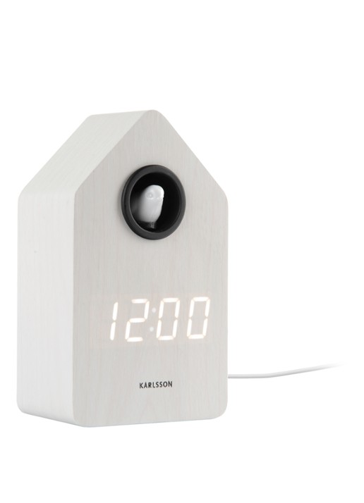 Karlsson Cuckoo LED wekker - detail 2 wit