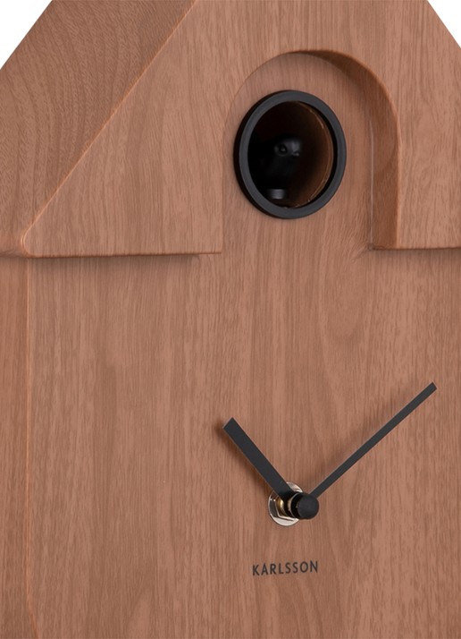 Karlsson Cuckoo wandklok - detail 2 donkerbruin