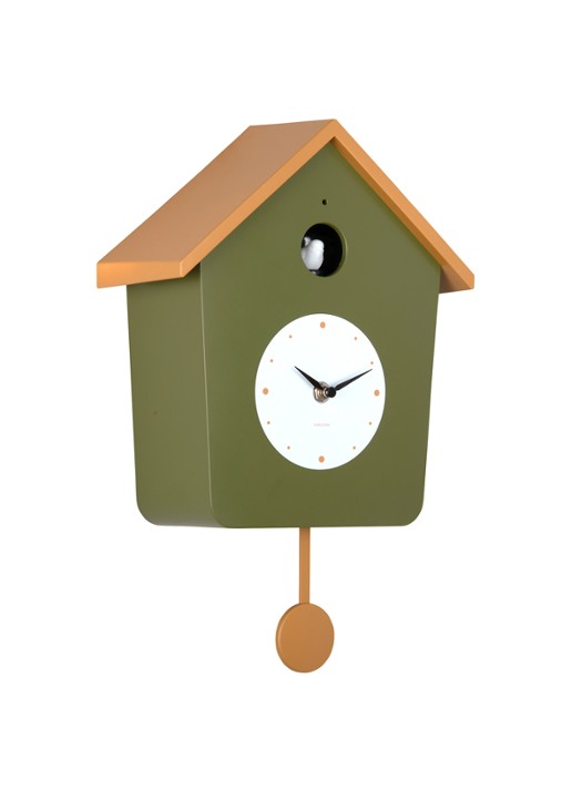 Karlsson Cuckoo wandklok - detail geel