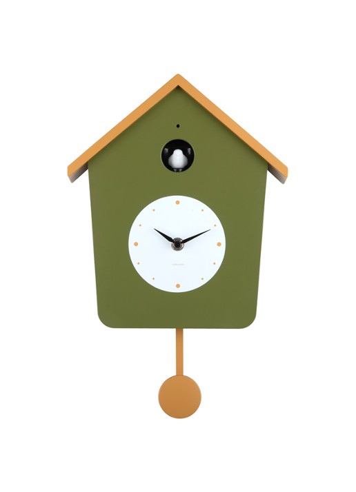 Karlsson Cuckoo wandklok - voorkant 4 geel