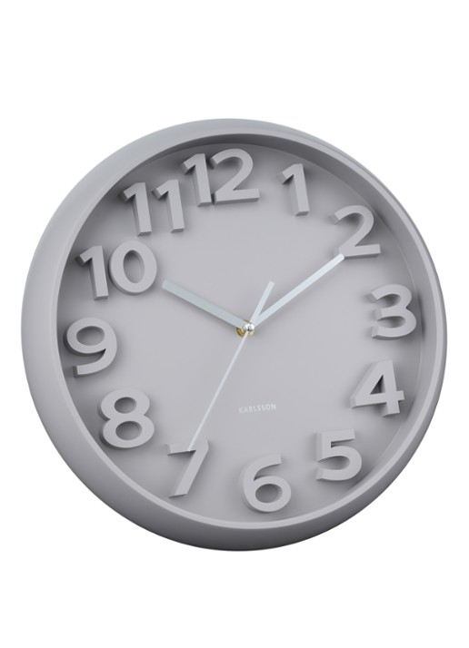 Karlsson Elevated Classic Numbers wandklok  - detail 4 grijs