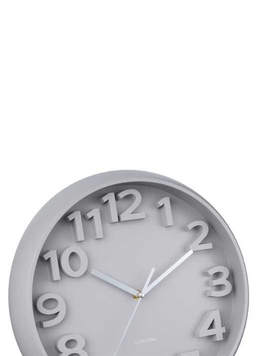 Karlsson Elevated Classic Numbers wandklok  - detail 5 grijs