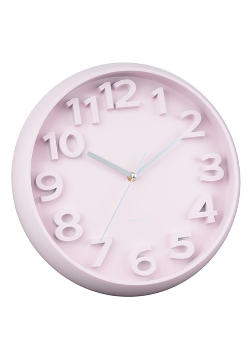 Karlsson Elevated Classic Numbers wandklok  - detail 4 roze