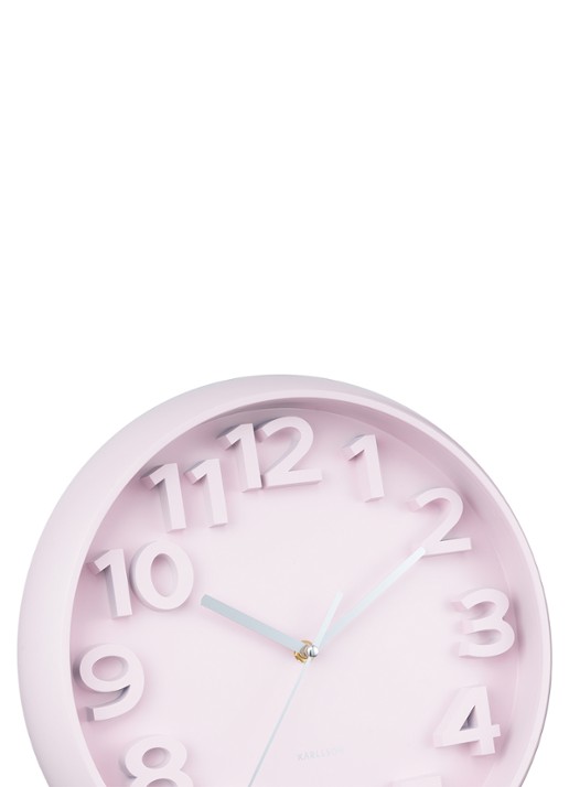 Karlsson Elevated Classic Numbers wandklok  - detail 5 roze