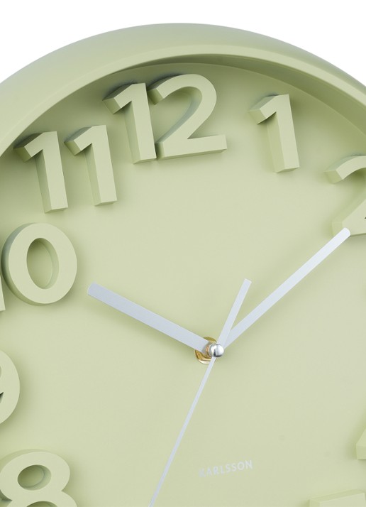 Karlsson Elevated Classic Numbers wandklok  - detail 4 groen