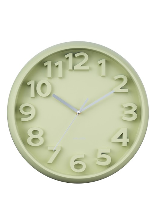 Karlsson Elevated Classic Numbers wandklok  - voorkant groen