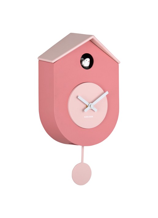 Karlsson Grato Cuckoo wandklok - detail roze
