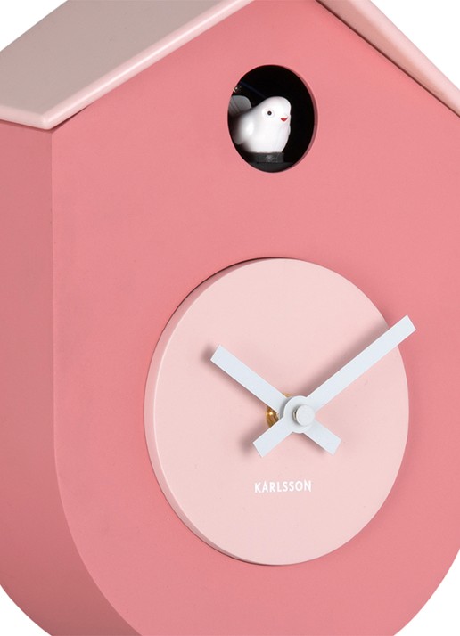 Karlsson Grato Cuckoo wandklok - detail 2 roze