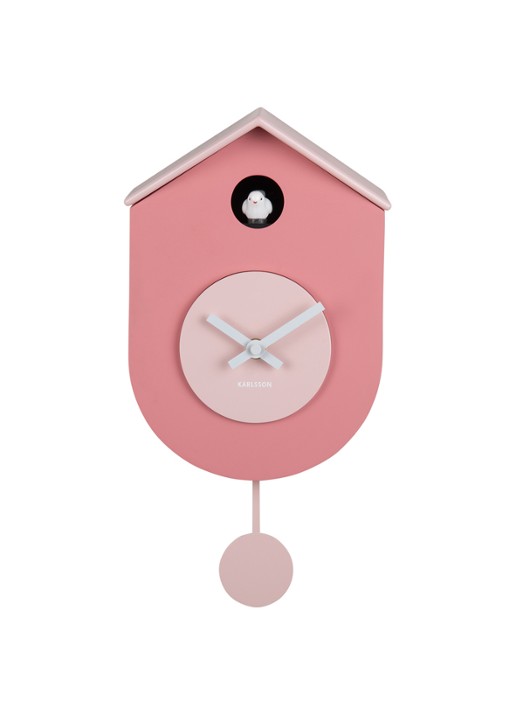 Karlsson Grato Cuckoo wandklok - voorkant 3 roze