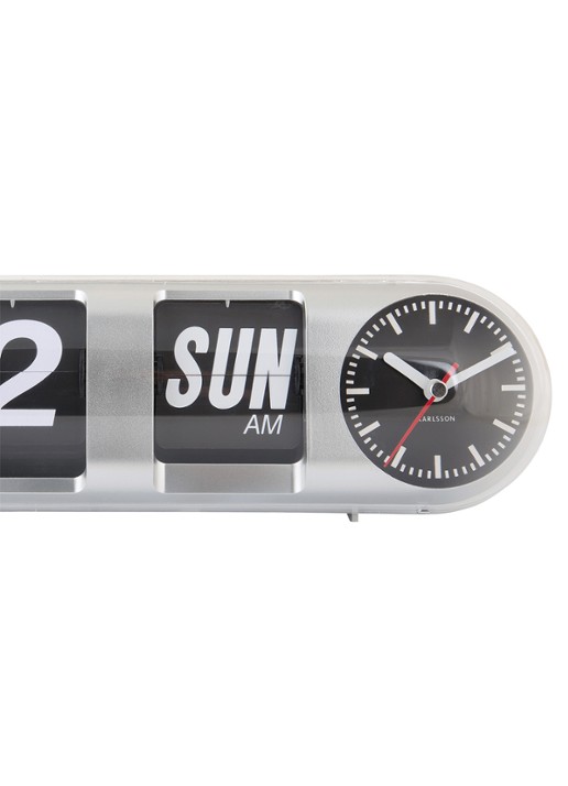 Karlsson Tube Flip wandklok - detail 4 zilver