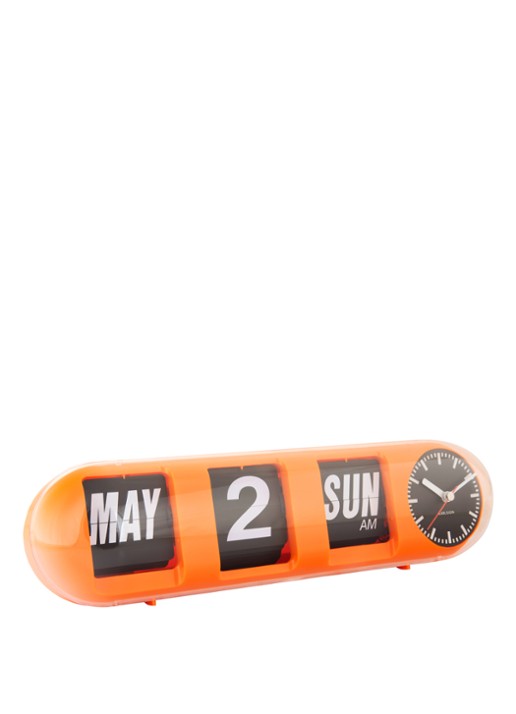 Karlsson Tube Flip wandklok - detail 4 oranje