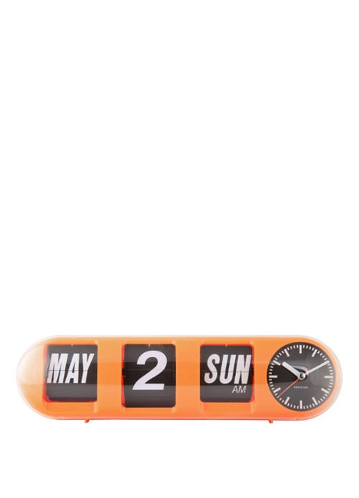 Karlsson Tube Flip wandklok - voorkant oranje