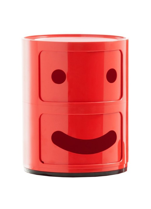 Kartell Componibili Smile kast A (2 comp.) - voorkant rood