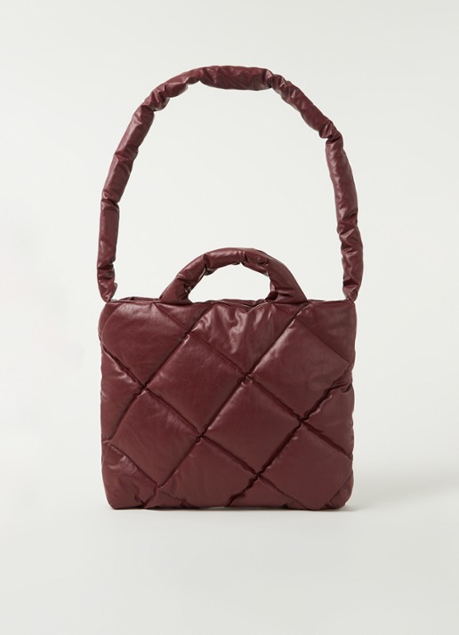 KASSL Editions Oil Small quilted schoudertas - voorkant bordeauxrood