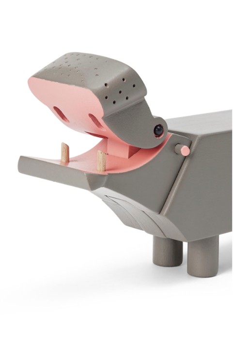 Kay Bojesen Hippo ornament 6 cm - voorkant 2 grijs