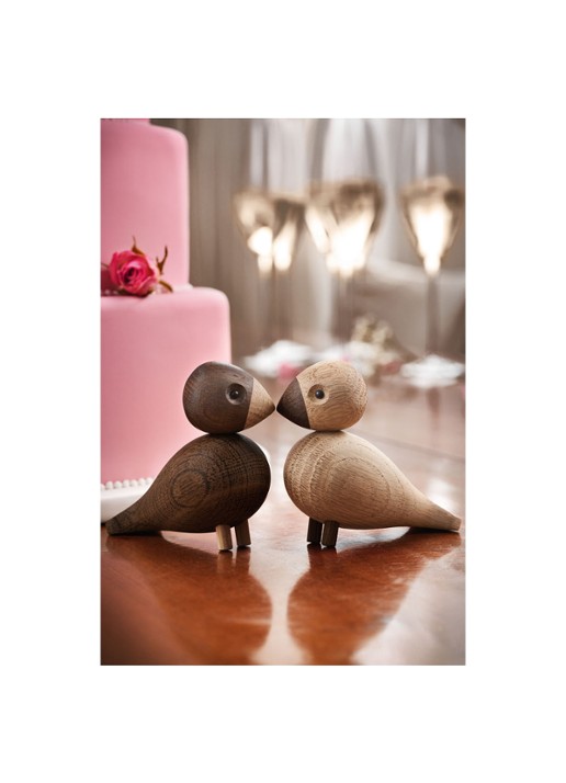 Kay Bojesen Love birds ornament 9 cm set van 2 - detail 5 bruin