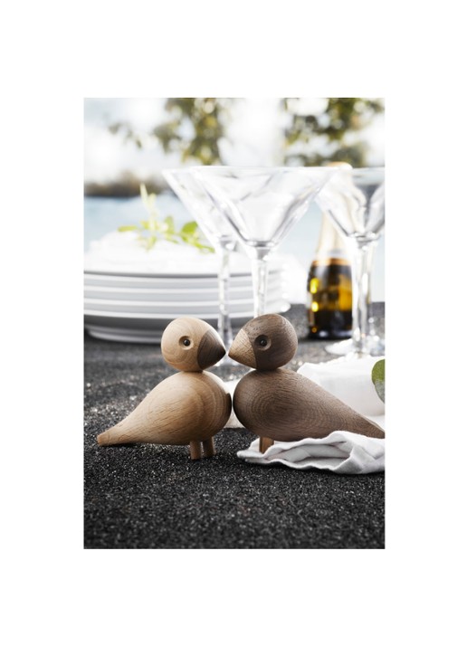 Kay Bojesen Love birds ornament 9 cm set van 2 - voorkant 2 bruin
