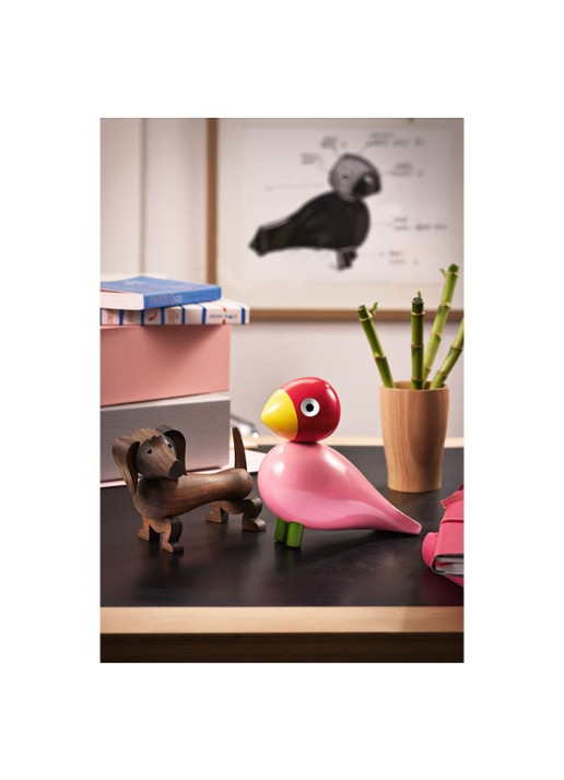 Kay Bojesen Songbird Ruth ornament 15 cm - voorkant 2 roze