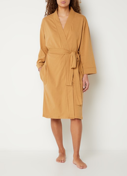Kayori Saigon kimono met strikceintuur - detail 4 camel
