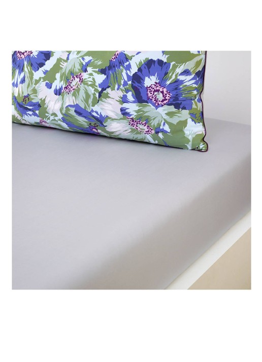 KENZO Anémone hoeslaken met bloemenprint, hoekhoogte 33 cm - voorkant 3 groen