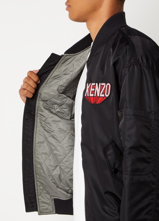 KENZO Bomberjack met logo- en backprint - detail 3 zwart