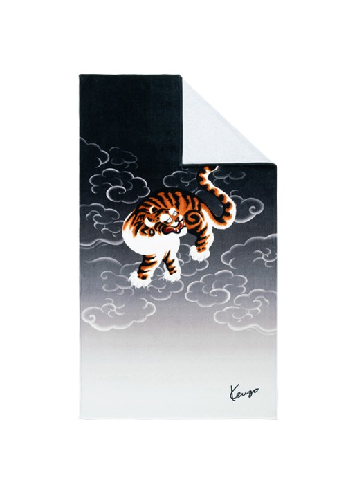 KENZO Cloud strandlaken 100 x 170 cm - voorkant 2 zwart
