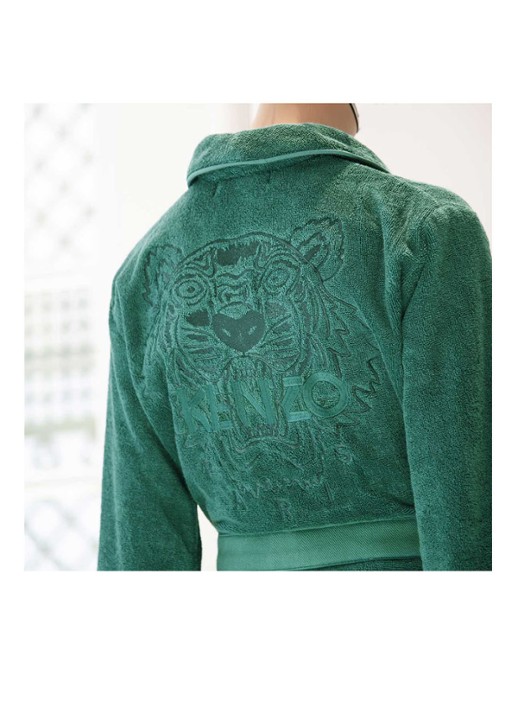 KENZO Iconic badjas van katoen - detail 2 donkergroen