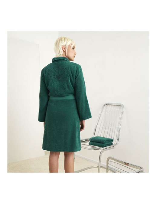 KENZO Iconic badjas van katoen - voorkant 7 donkergroen