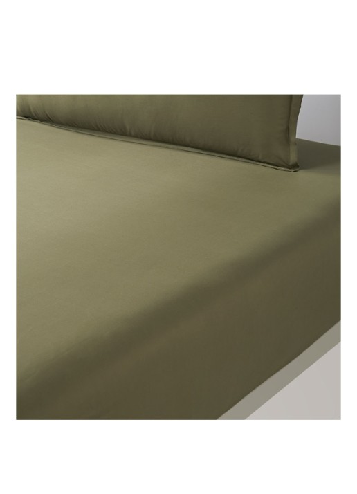 KENZO Iconic hoeslaken van katoensatijn 300TC, hoekhoogte 33,5 cm  - voorkant 2 camel