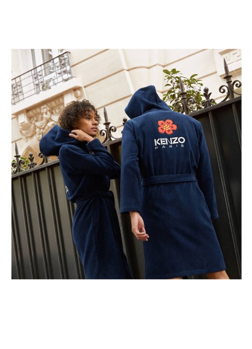 KENZO K Boke badjas van  katoen - unisex - detail 4 zwart