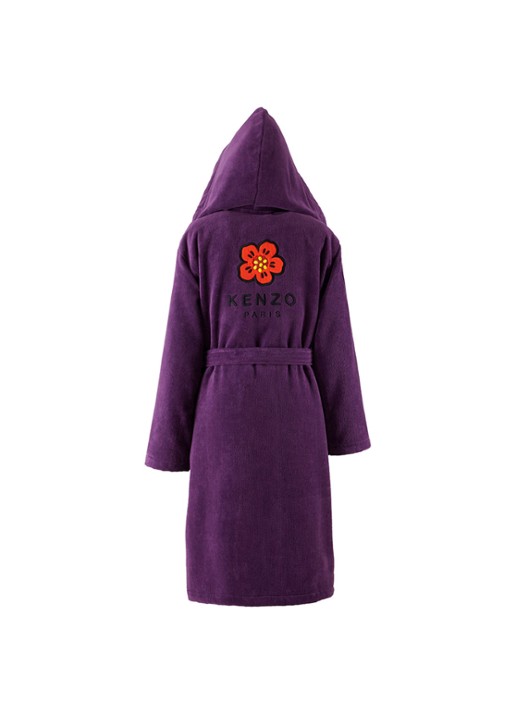 KENZO K Boke badjas van  katoen - unisex - voorkant 2 aubergine