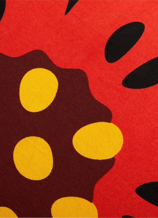 KENZO K Boke sierkussen Ø55 cm - detail 2 oranjerood