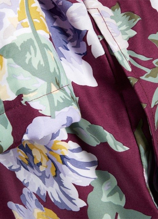 KENZO K Bouquet badjas met bloemenprint - detail 5 aubergine
