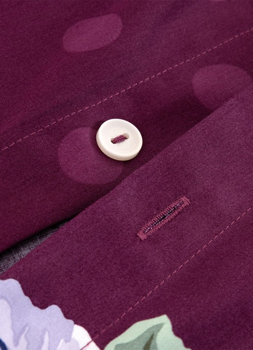 KENZO K Bouquet dekbedovertrek - exclusief kussenslopen - achterkant aubergine