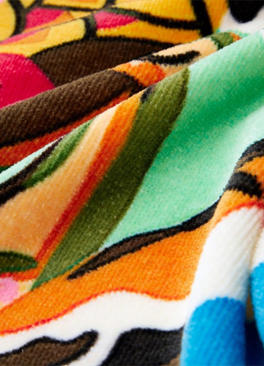 KENZO K Circus strandlaken - 450 gr/m² - 100 x 170 cm - detail oranje