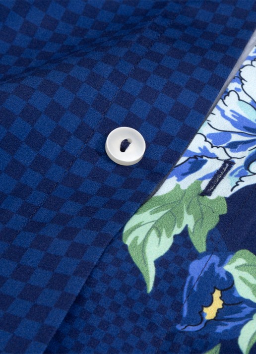 KENZO K Dahlia dekbedovertrek - exclusief kussenslopen - achterkant blauw