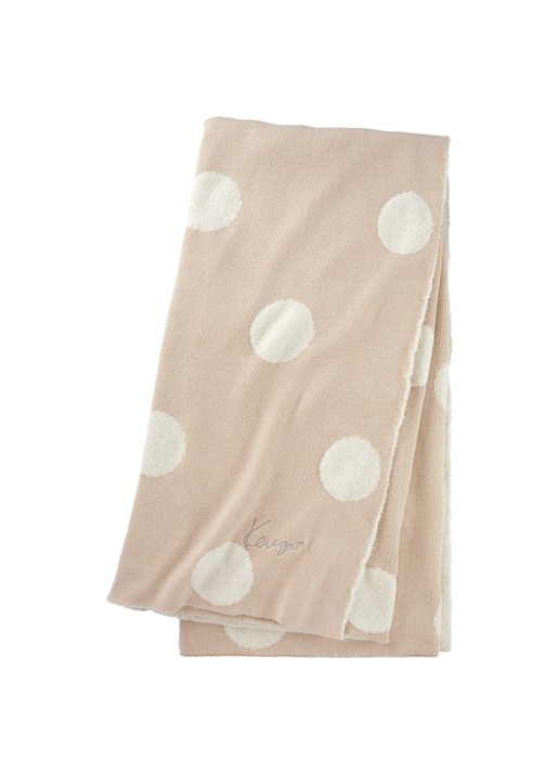 KENZO K Dot plaid 130 x 170 cm - voorkant beige