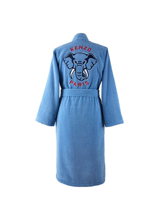 KENZO K Elephant badjas met borduring - achterkant 3 blauw