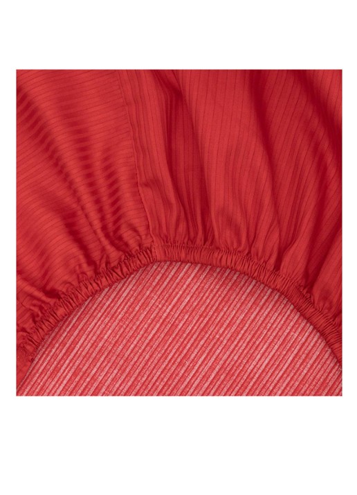 KENZO K Hanadot hoeslaken van satijn, hoekhoogte 33 cm - voorkant 5 koraalrood
