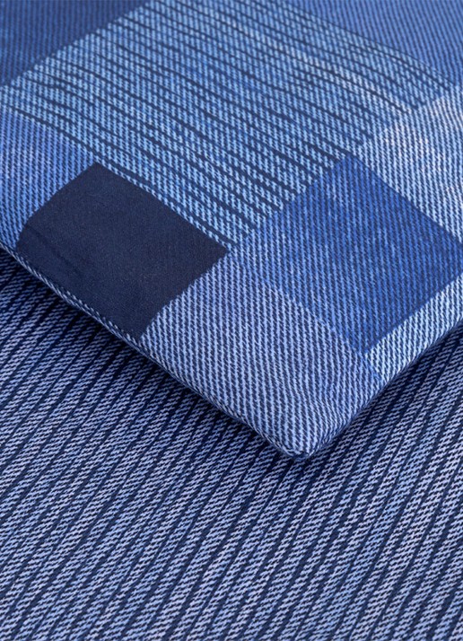 KENZO K Indigo dekbedovertrek van katoensatijn 120TC - exclusief kussenslopen - achterkant blauw
