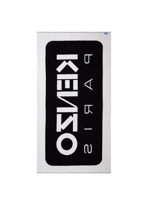 KENZO K Label strandlaken - 500gr/m2 - 90 x 160 cm  - voorkant 5 zwart